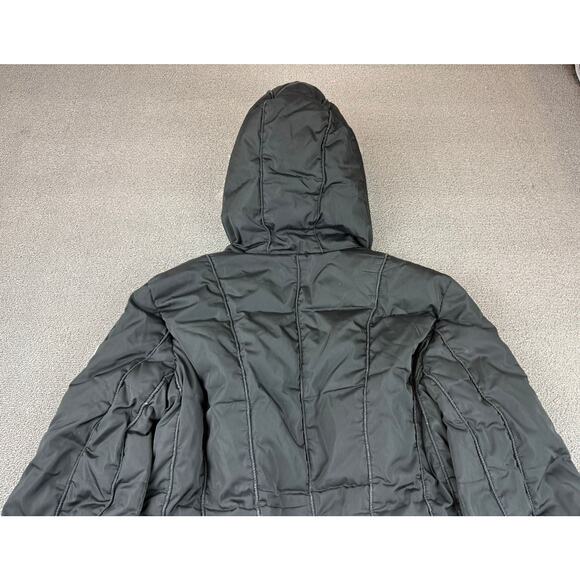 Post Card Women's Medium Black Hooded Fur Trim Puffer Coat - Picture 16 of 16